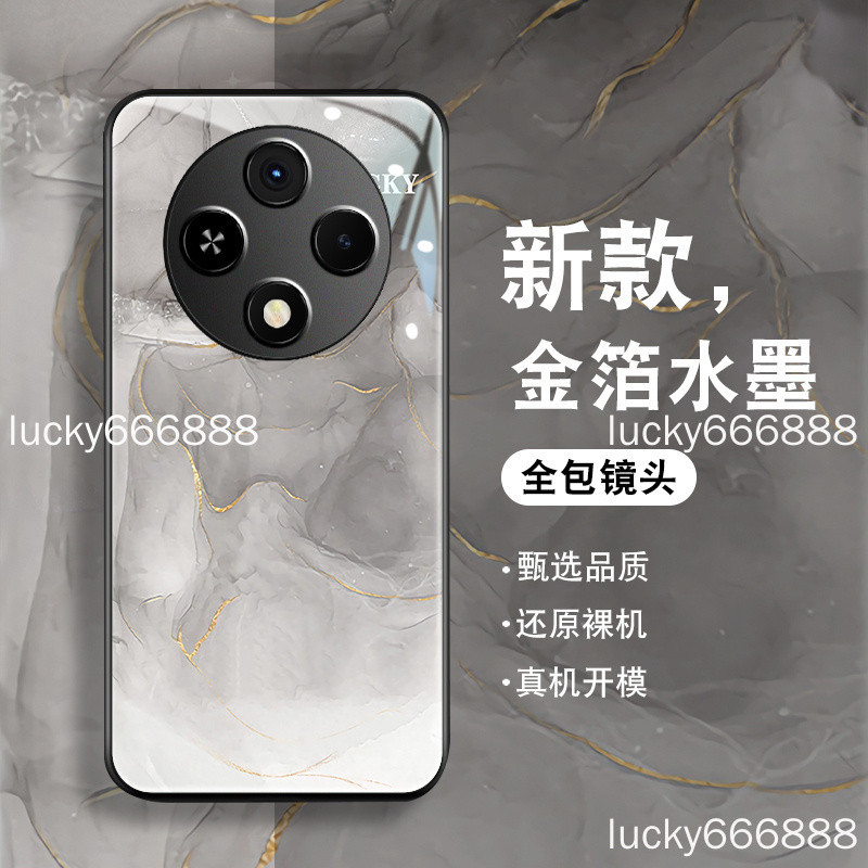 OPPO A3 Pro 手機殼 oppo a3pro 5G 金箔水墨簡約玻璃創意防摔套 保護殼 保護套 手機套