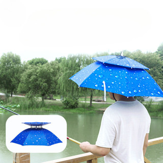 【TTFF】雙層防風傘帽頭戴傘摺疊頭戴式防晒遮雨雨傘頭頂傘釣魚傘頭傘批發