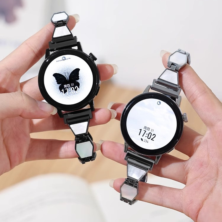 天然貝殼錶鏈Galaxy三星手錶Watch5 Watch4/5pro錶帶金屬小香風貝母watch6classic手錶