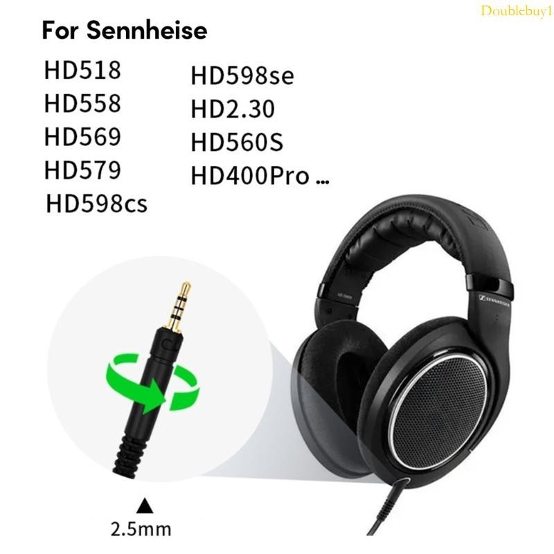 Dou 耐用電纜兼容 HD518 HD558 HD569 HD579 HD598 耳機線尼龍 TPE 線改善您的聽力體驗