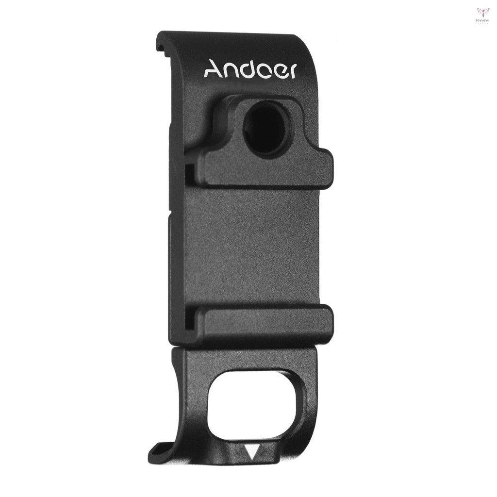 Andoer G9-6 多功能運動相機電池蓋可拆卸金屬電池蓋帶冷靴安裝 1/4 英寸螺絲孔 Vlog 配件更換適用於 H