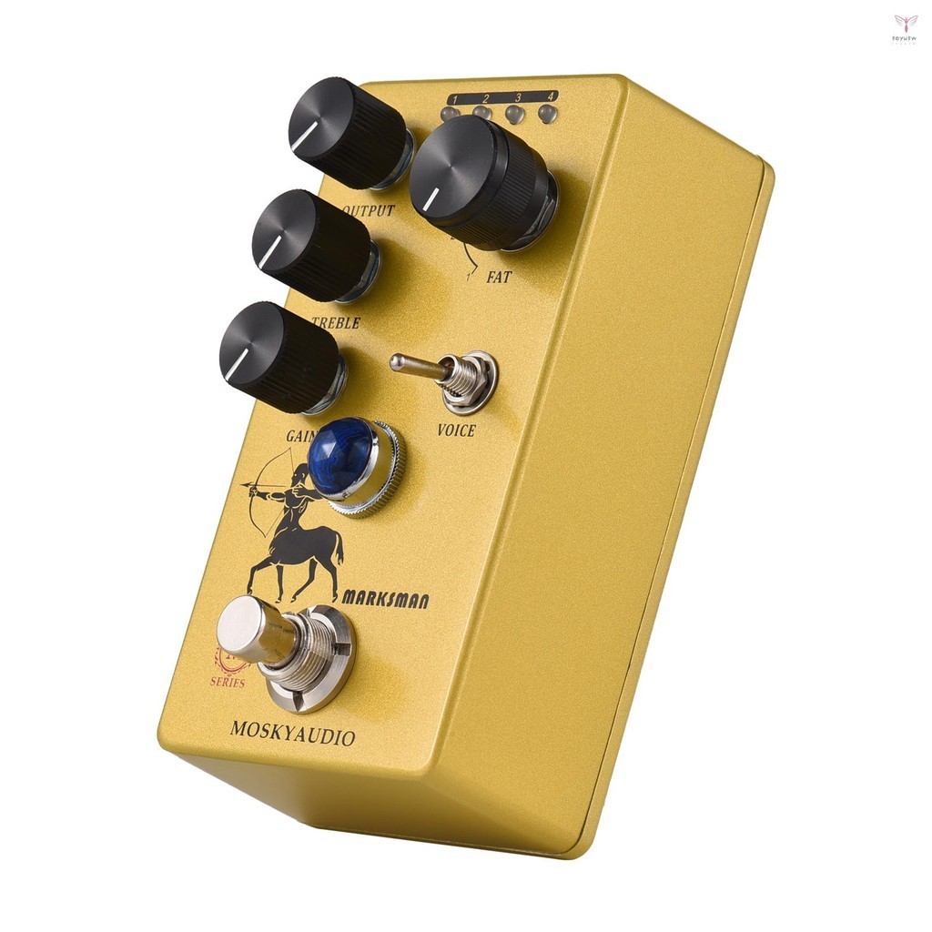 Moskyaudio Overdrive/Preamp/Booster 吉他效果踏板 4 剪切模式開關和輸出/高音/主控