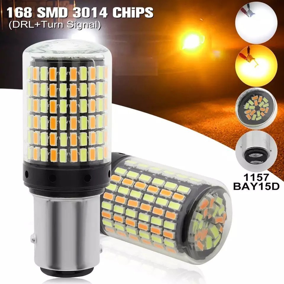 創夢工場 1157 雙色LED 剎車燈倒車燈 T20 3157 汽車燈168smd 白黃帶轉向