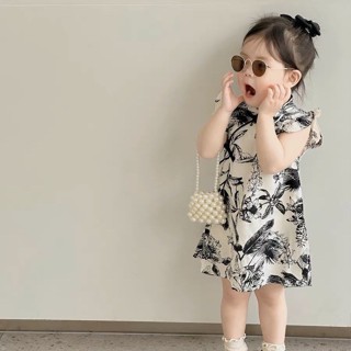 旗袍夏季國風寶寶裙子高級童裝中式新中式女童洋裝洋氣