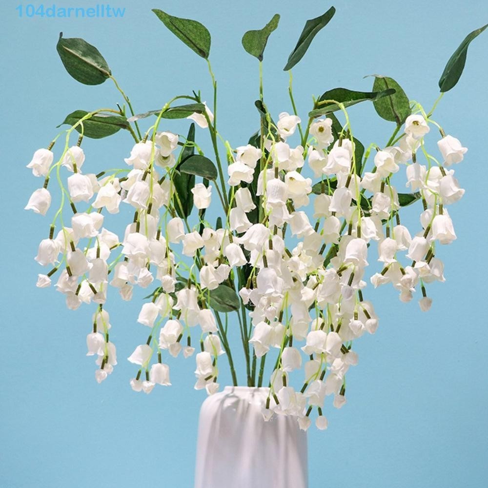 DARNELLTW人造植物聚會婚禮高花瓶優雅的長桿絲綢山谷的百合花