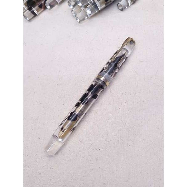 原裝正品日本製造沃德坤廠六十年代出品奶牛斑紋大號透明示範鋼筆