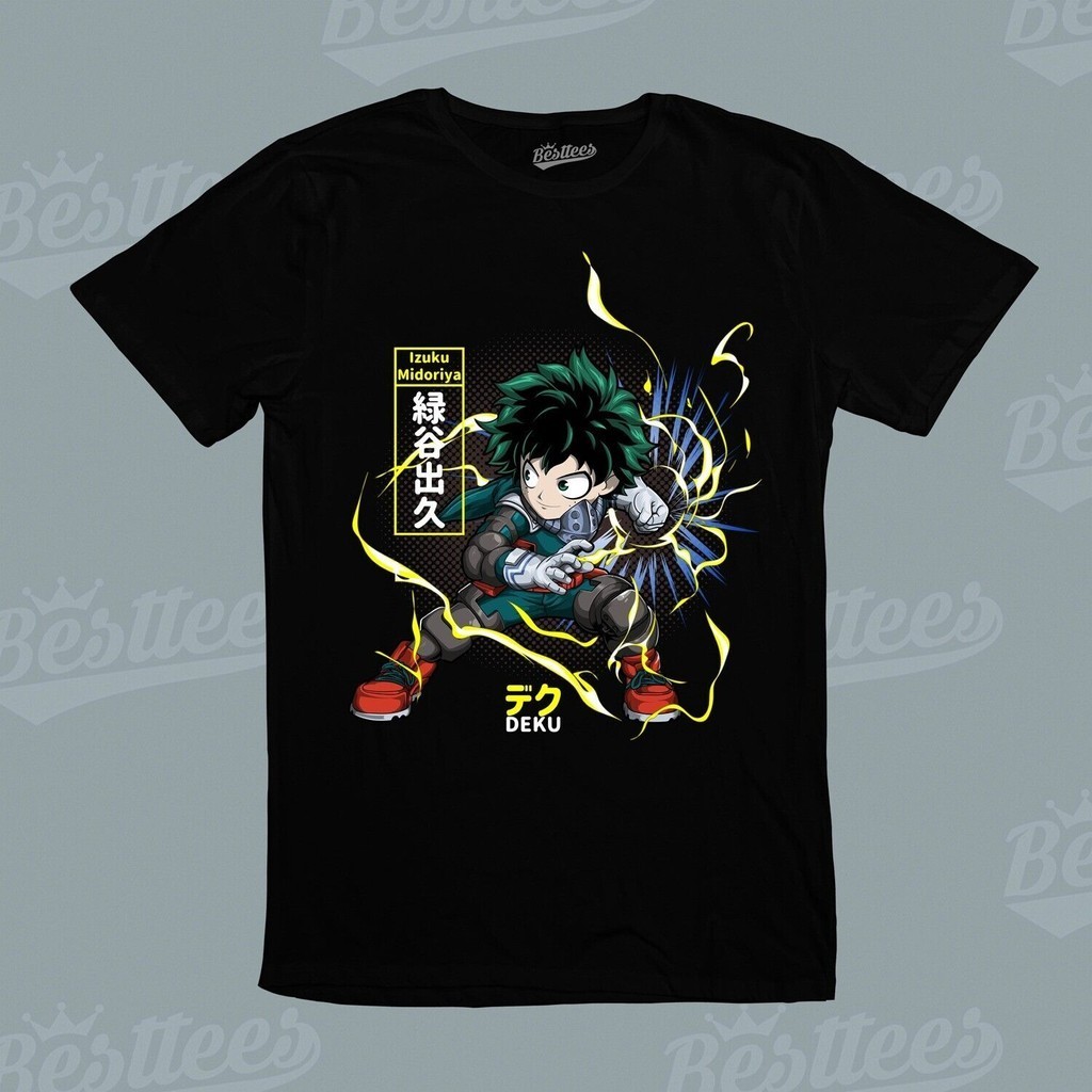 全新中性成人男士日本我的英雄學院 Izuku Midoriya T 恤