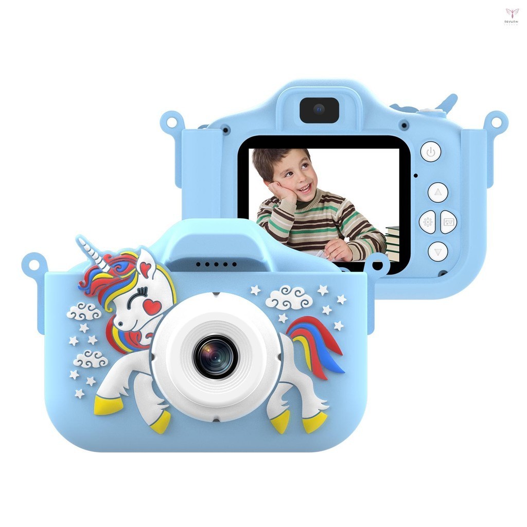 1080p 可愛數碼相機兒童相機 48MP 高清兒童相機兒童自拍相機男孩和女孩帶 2.0 英寸 IPS 屏幕 OTG 功