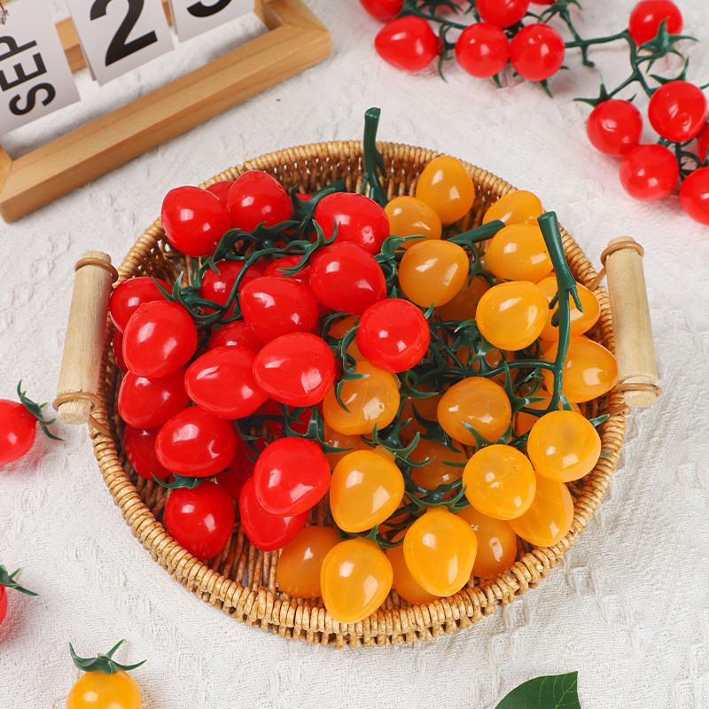 仿真小西紅柿假聖女果串小番茄蔬菜模型廚房櫥窗裝飾畫畫水果道具仿真水果