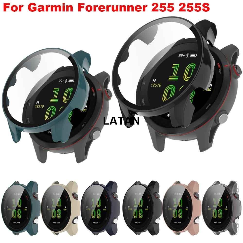 TAN-LATAN-Garmin Forerunner 255 255S 手錶保護套全覆蓋鋼化膜框架的 PC 屏幕保護膜