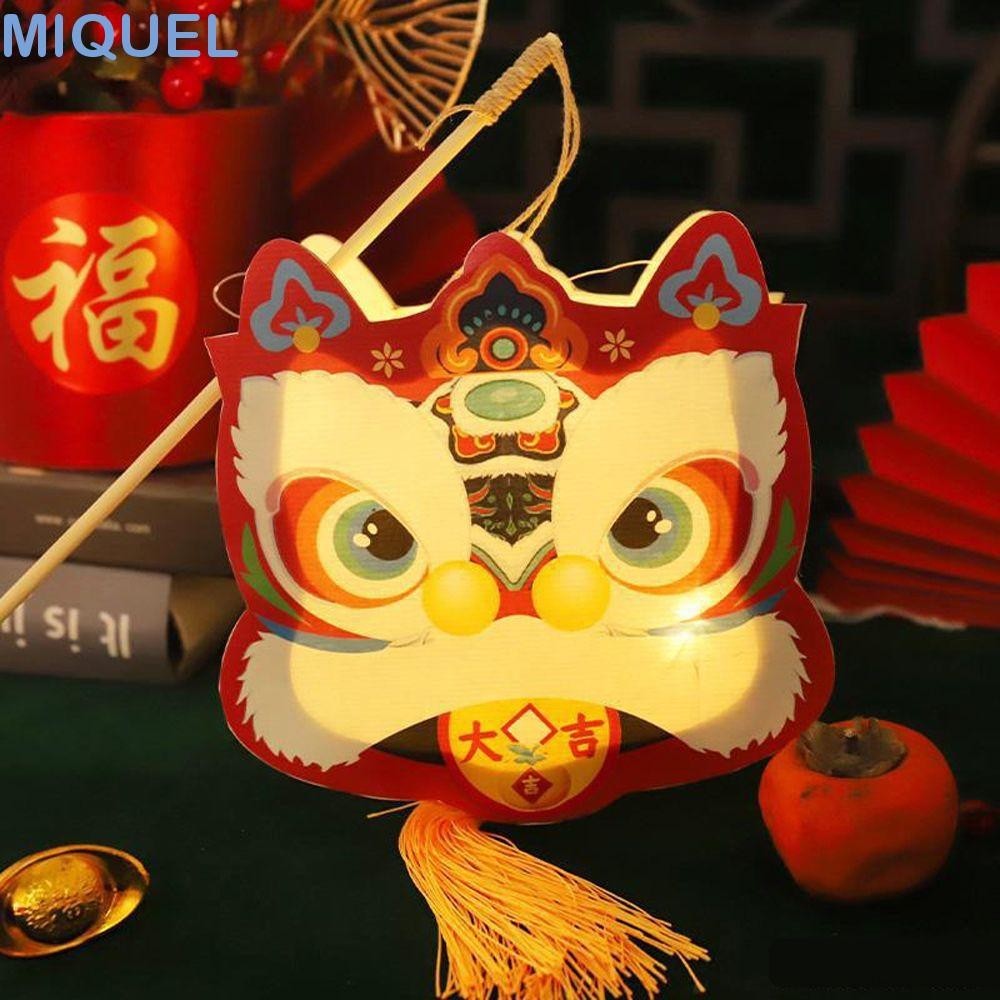 MIQUEL中國便攜式燈籠發光古董傳統的可愛的兔子形狀派對裝飾中秋節帶發光二極管燈吊燈裝飾中式燈籠