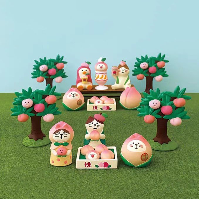 美樂森-ZAKKA DECOLE 桃子貓 水蜜桃 豐收桃子 企鵝 文鳥 桃汁 桃樹果樹 園裝飾桌面 擺件