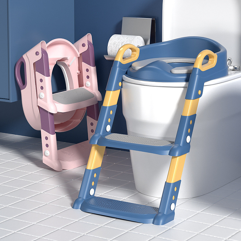 兒童坐便器階梯式馬桶架浴室塑膠加厚可摺疊帶扶手兒童馬桶輔助器