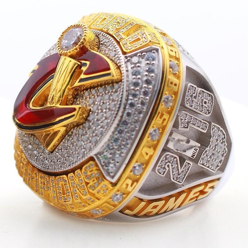 NBA2016克利夫蘭騎士籃球詹姆斯總冠軍戒指球迷設計歐美飾品指環