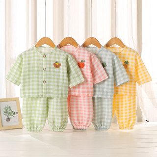 男女童雲朵棉家居服套裝夏季小外套卡通兒童睡衣上衣褲子春秋兩件套