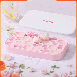 三麗鷗hello Kitty貓食品級矽膠模具冰格自製冰塊少女心可愛卡通矽膠模具夏季製冰可愛蝴蝶結
