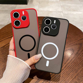 XIAOMI REDMI 小米紅米 Note 14 5G 4G 手機殼磁性手機殼透明磨砂 TPU 無線充電保護套