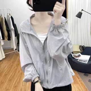《現貨下單》夏季薄款連帽寬鬆防曬衣女韓系防紫外線上衣防曬小外套百搭外套洋裝大學t 女上衣長袖 t恤女專櫃女裝女生衣服女裝