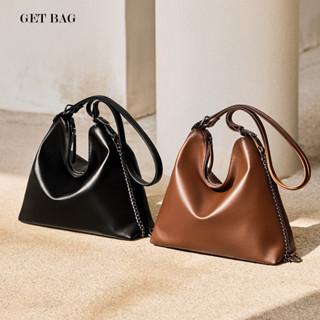 【GET BAG】納蘭杜2025新款包包 托特包大容量 通勤後揹包真皮女包