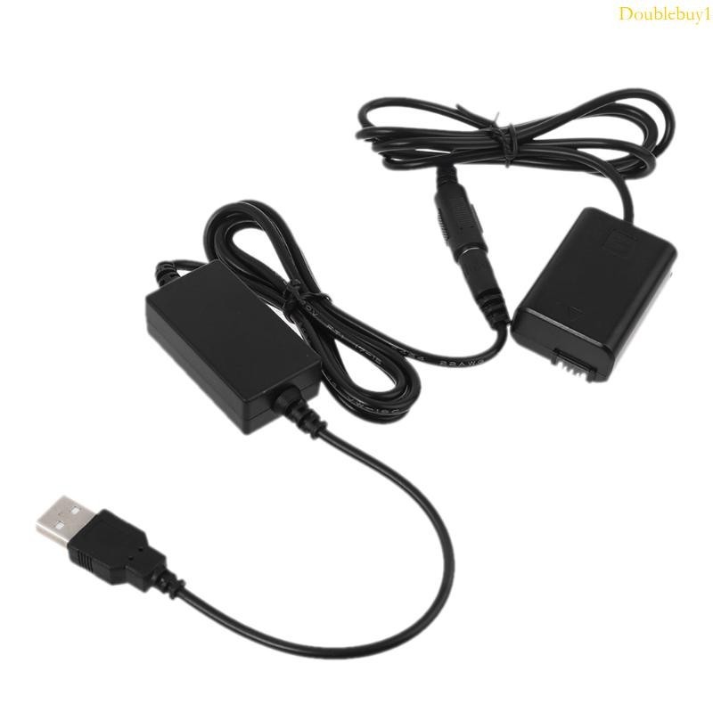 Dou 5V USB 轉 NP-FW50 假電池電源適用於索尼 A7 A7RII A6500 A6400 A6300 A