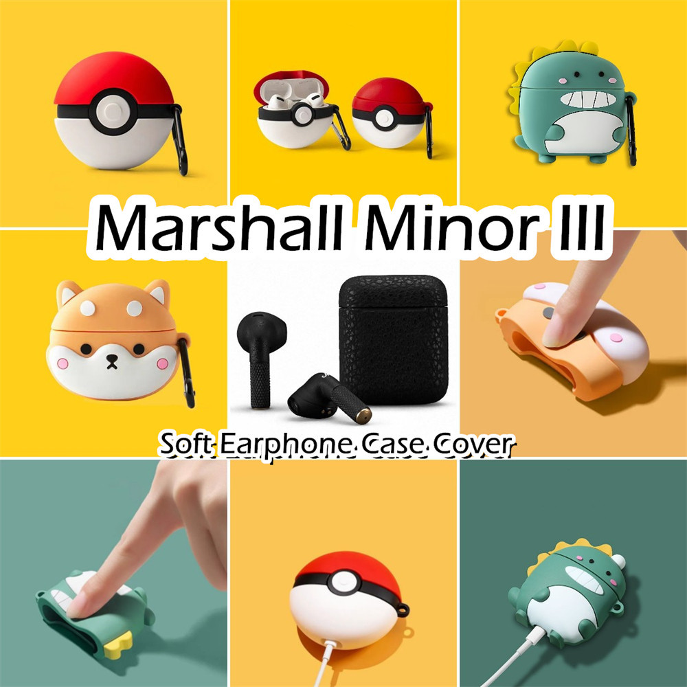 現貨! 適用於 Marshall Minor III Case 創意卡通恐龍和柴犬軟矽膠耳機套外殼保護套