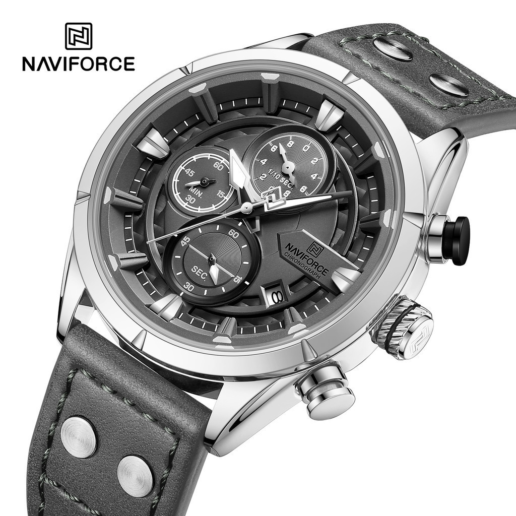 Naviforce 男士手錶頂級品牌豪華運動手錶軍用計時碼表日期石英防水原裝時鐘