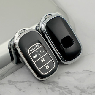 汽車鑰匙套 銀邊 tpu 適用於本田4 5鍵十一11代思域CRV雅閣XRV車鑰匙套包TPU保護殼扣