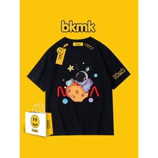 bkmk美式潮牌短袖T恤男夏季寬鬆純棉太空人情侶短袖0420
