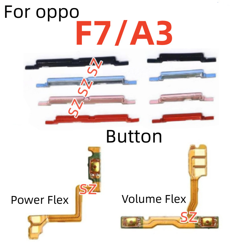 電源音量按鈕 Flex 適用於 oppo F7 A3 電源開/關音量按鈕側鍵調高調低排線絲帶