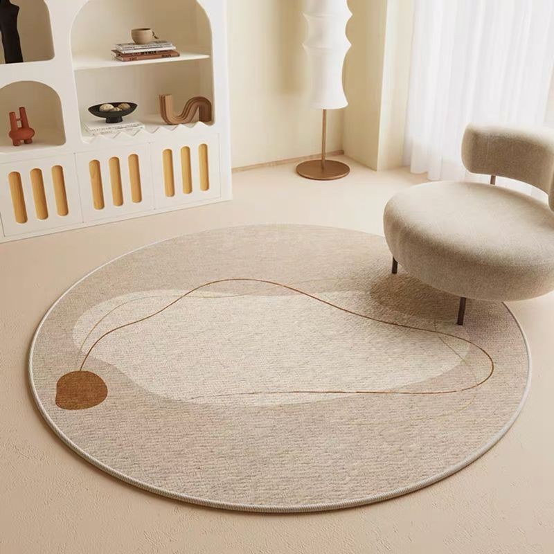 日式客廳圓形地毯 臥室電競椅隔音防滑 保護墊 客廳茶幾耐磨耐臟墊子 JSMB