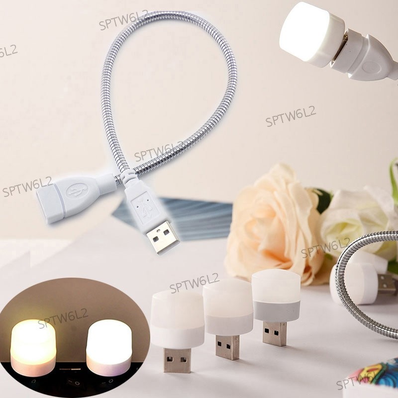 5v USB小夜燈迷你LED USB插頭燈移動電源充電書閱讀護眼USB支架軟管TW6L2