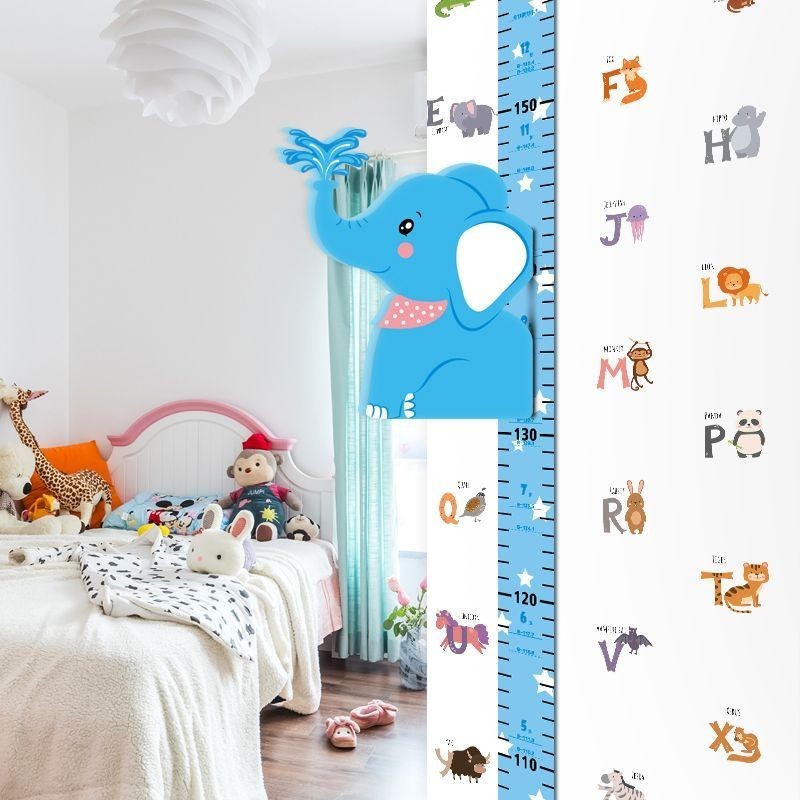 【身高牆貼】兒童身高牆貼3d立體卡通寶寶量身高貼紙磁性測量儀尺神器身高牆紙
