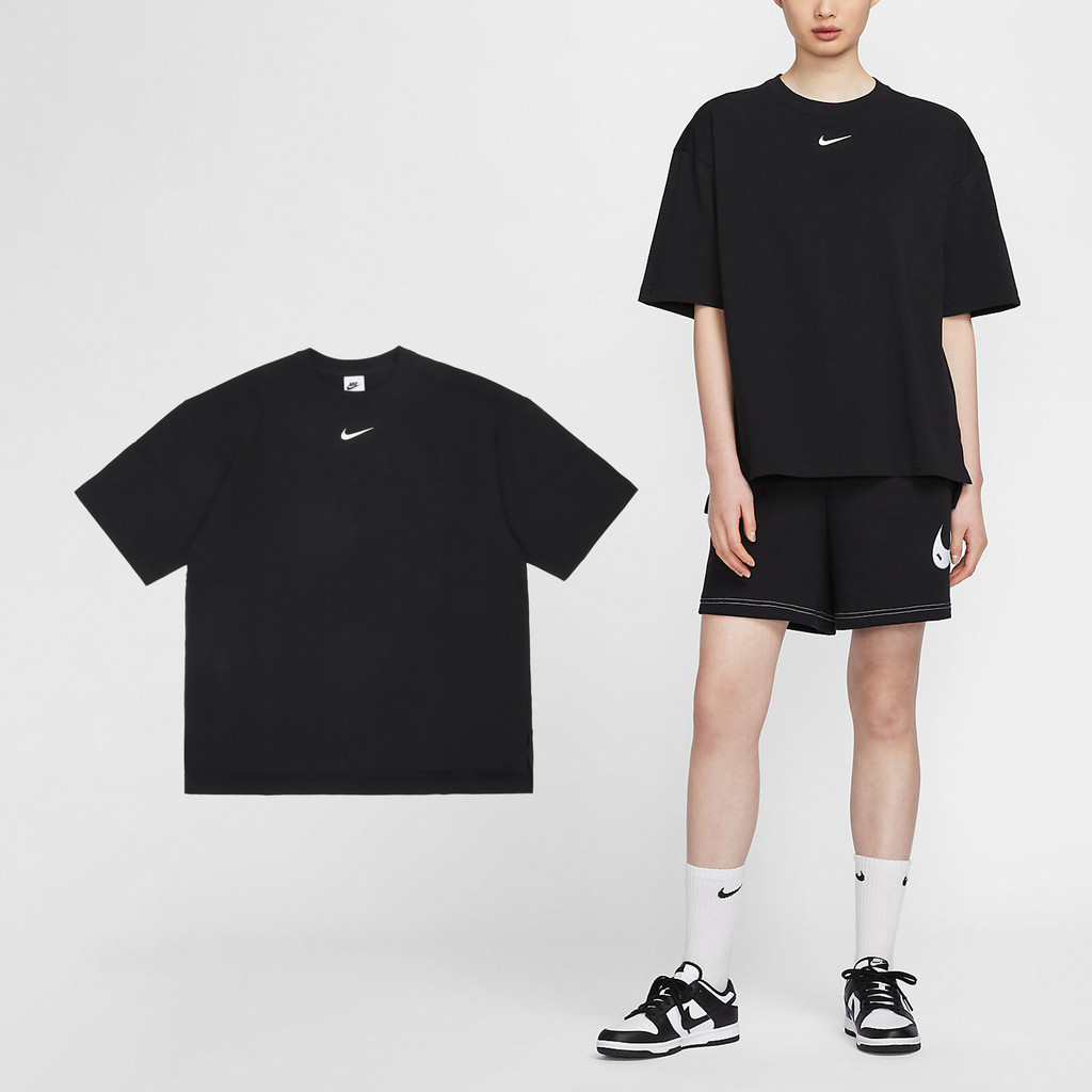 Nike 短袖 NSW Oversized 女款 黑 短T 寬鬆 基本款  [ACS] HJ3947-010