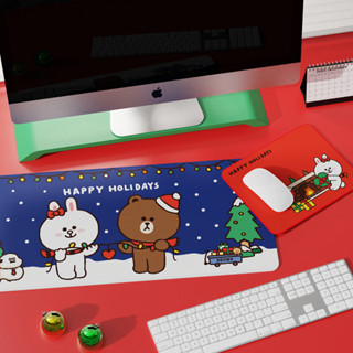 LINE FRIENDS 韓國 滑鼠墊 布朗熊 耶誕系列 桌墊 電腦 鍵盤墊 可妮兔 辦公桌 卡通 防滑 舒適 遊戲墊
