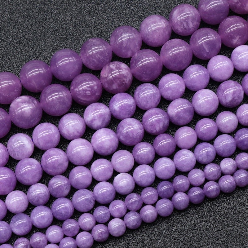 K-1208-（2份起發貨）6-12mm優化紫玉髓圓珠散珠子 紫玉B色串珠 diy手鏈項鏈飾品配件