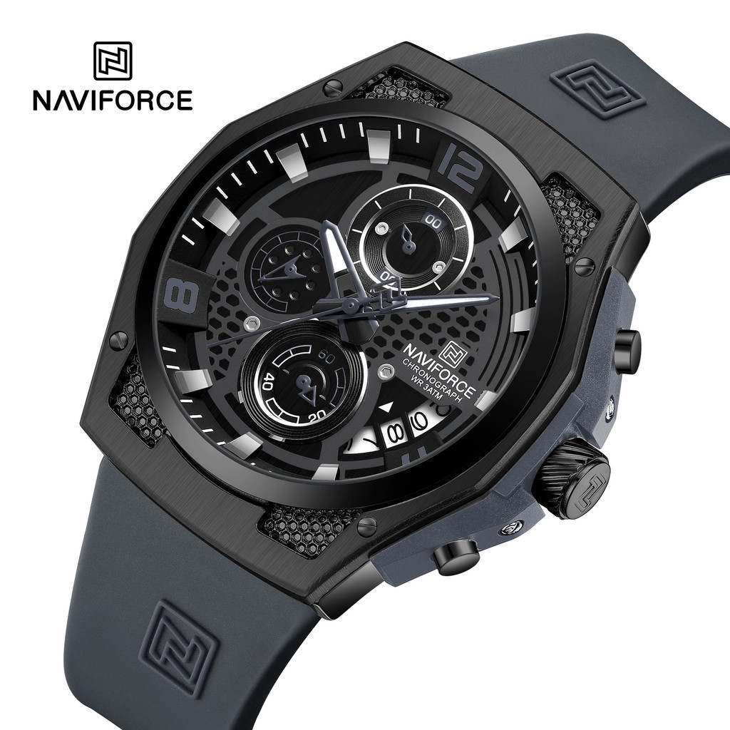 Naviforce 運動計時手錶頂級品牌豪華軍用男士手錶石英防水原裝商務男時鐘