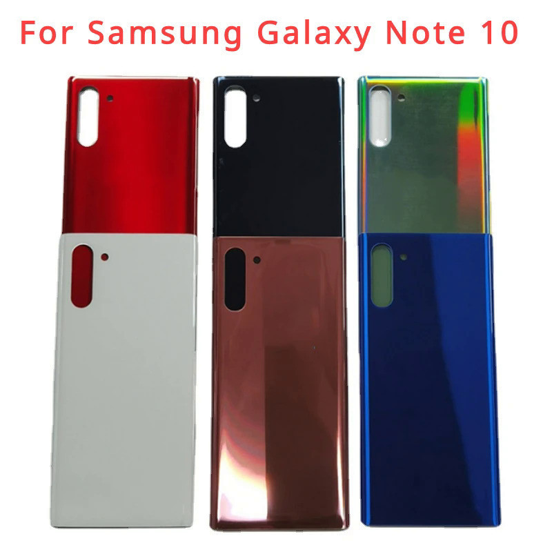 SAMSUNG 適用於三星 Galaxy Note 10 的玻璃外殼、電池後蓋、不干膠貼紙、徽標、N970、6.3 英寸