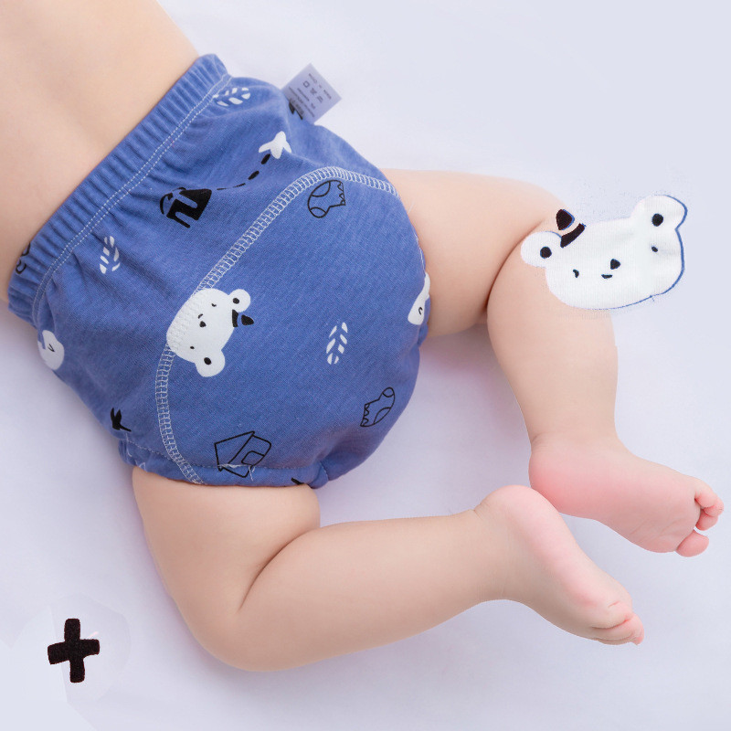 嬰幼兒學習褲透氣訓練褲寶寶尿布兜六層如廁尿布褲襠部防水隔尿褲