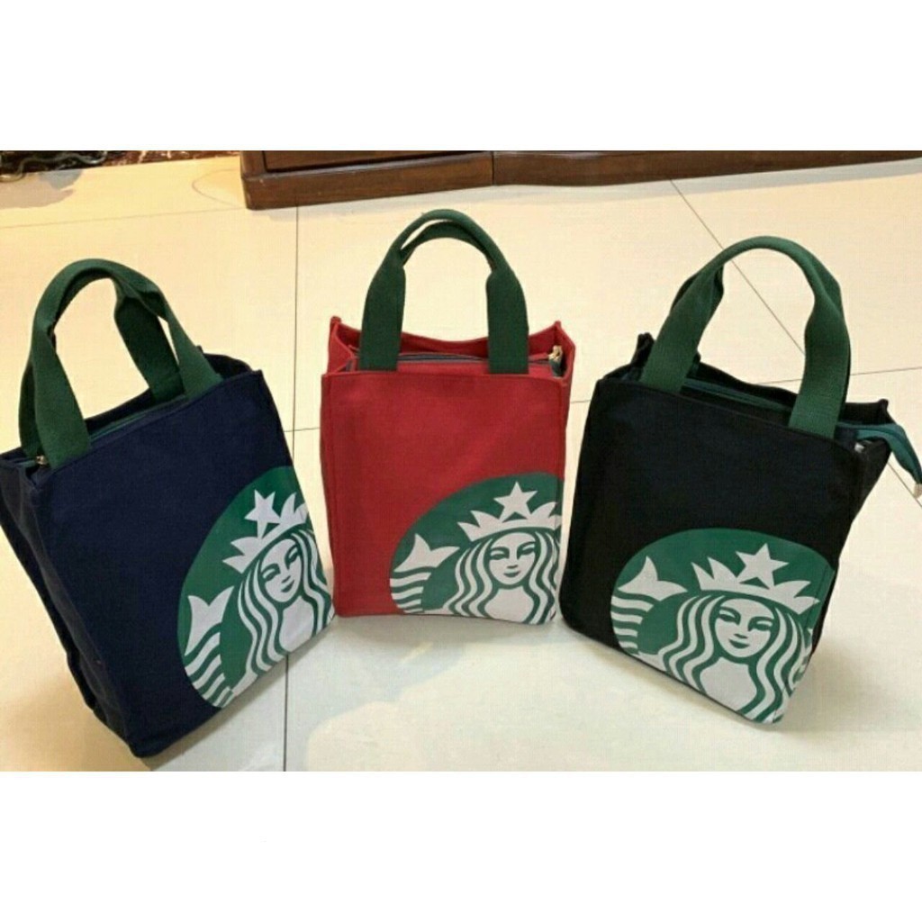 ins風 Starbucks星巴客 星巴克 雙層帆布(拉煉款)手提袋 托特包 托特包 購物袋 ❤ PERW
