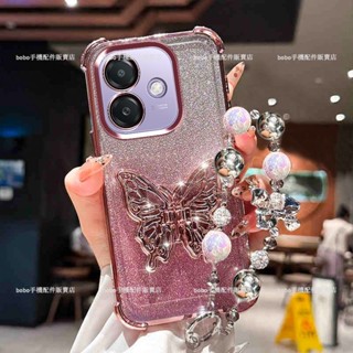 閃粉蝴蝶支架 四角強化透明殼 OPPO A5 Pro 5G手機保護殼 oppo a5 a3 pro a3x 防摔手機殼
