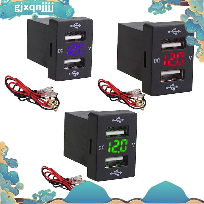 12v 車載充電器,帶保險絲,適用於豐田 5V 4.2A 汽車充電插座充電器,適用於手機 LED 顯示儀表電壓表 gjx