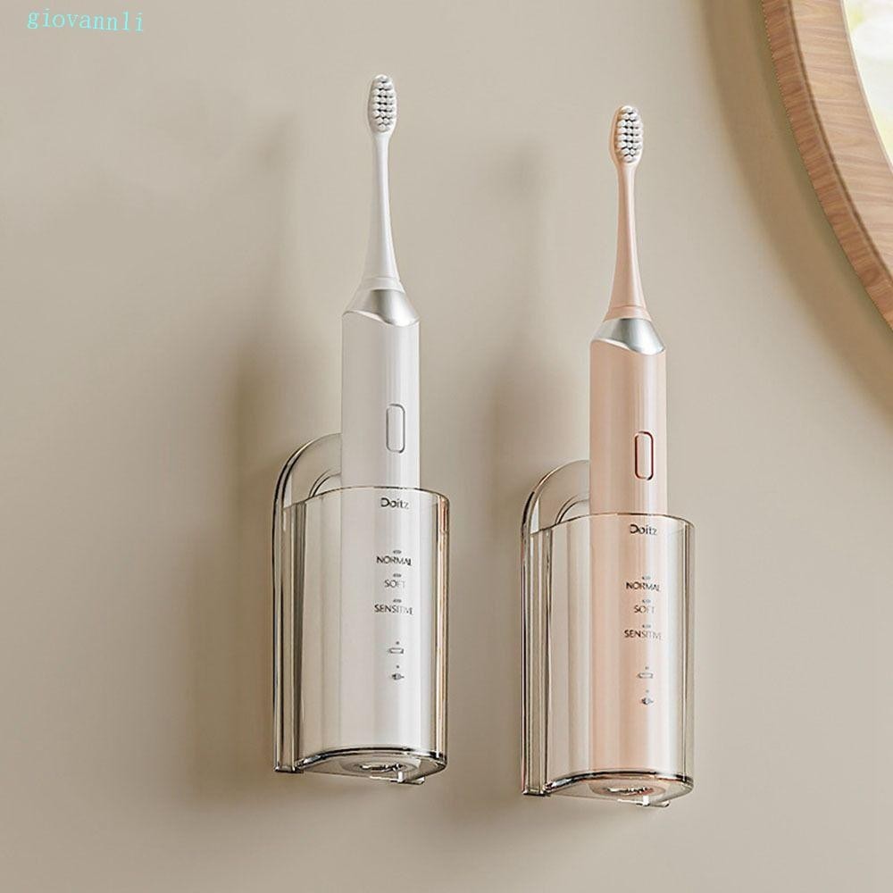 GIOVANN牙科用具收納架,免打孔透明電動牙刷架,簡單塑料節省空間壁掛式牙刷架用於浴室