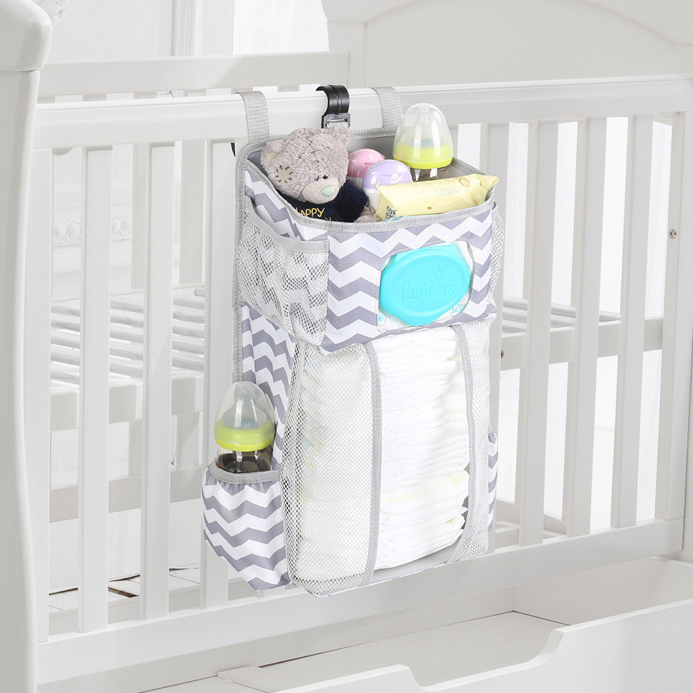 嬰兒床頭掛袋 多嬰兒床收納袋 掛袋 收納袋寶寶用品 置物袋尿布袋 嬰兒床收納袋整理 掛袋床前儲物掛袋