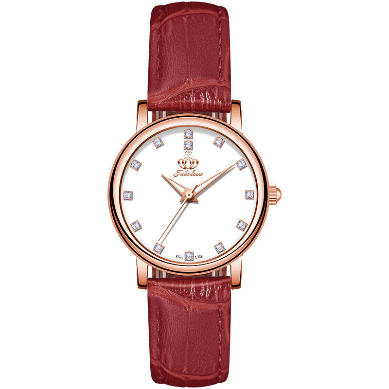 Fate Love品牌手錶工廠簡約鑲鑽石英錶防水女士手錶女表