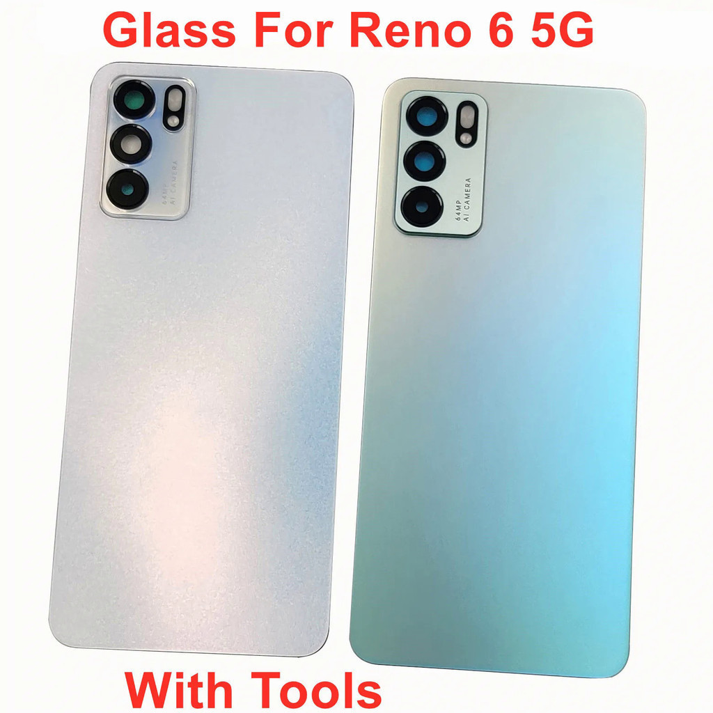 大猩猩玻璃 5 適用於 OPPO Reno 6 5G 原裝電池蓋後蓋門後殼面板外殼 + 相機鏡頭膠水