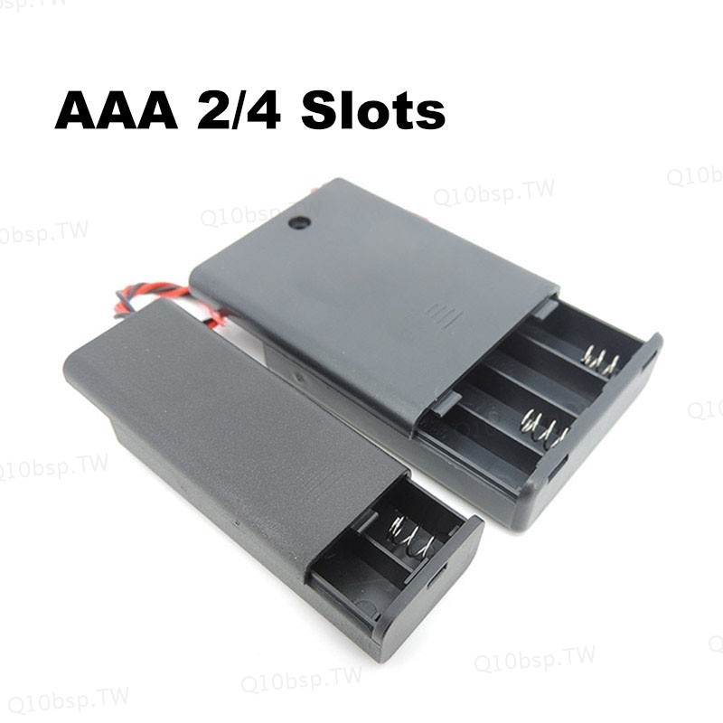 2slot 4Slot AAA 電池座盒盒 2xAAA 4XAAA 3v 6v 1.5v 引線 ON/OFF 開關蓋標準
