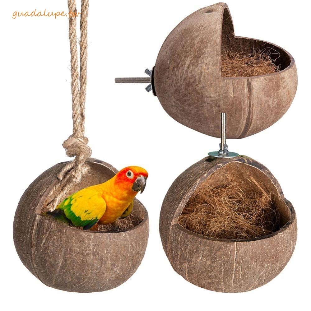 GUADALUPE椰殼鳥屋,工藝天然懸掛鳥巢,經久耐用獨一無二手工製作鳥籠棲息地倉鼠