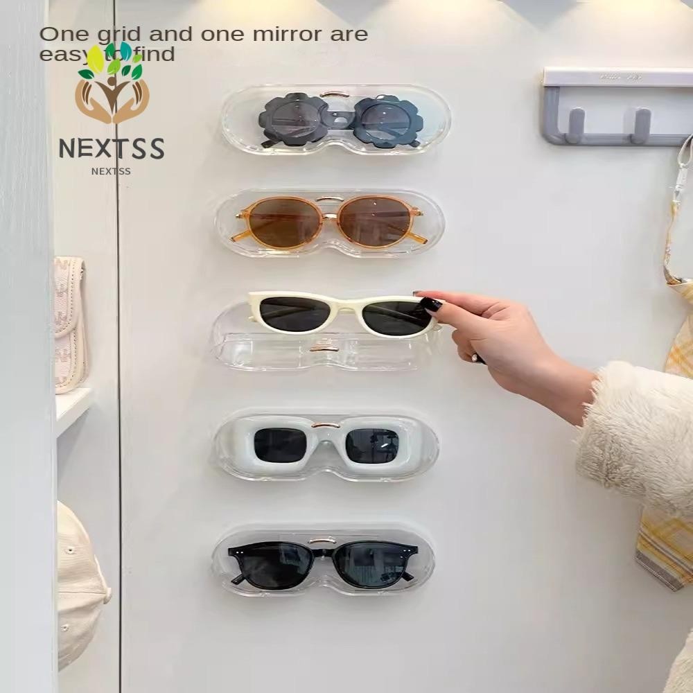 NEXTSS太陽鏡展示架,家居整理免打孔玻璃陳列櫃,便攜式壁掛式衣櫃裝飾眼鏡收納盒桌面浴室臥室