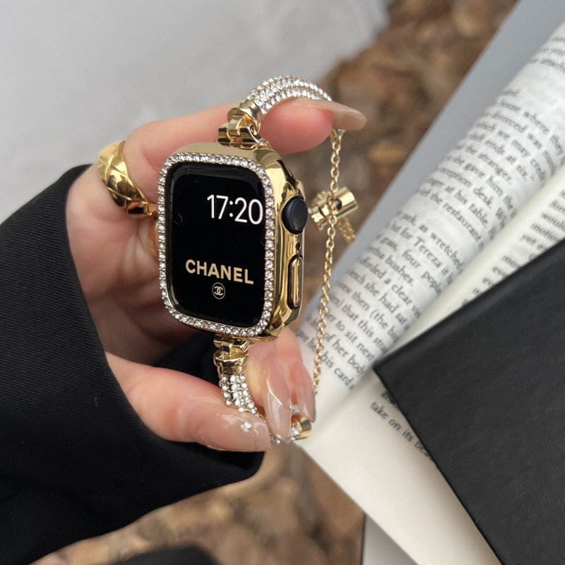 鑲鑽手鏈式錶帶 高級感錶鏈 Apple watch 錶帶 iwatch錶帶 9/8SE7654321代