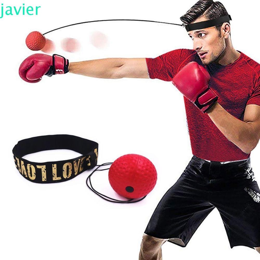JAVI1ER帶繩子的拳擊球PU散打培訓沙袋健身器材附件可調頭帶鍛鍊頭戴式拳擊反射球